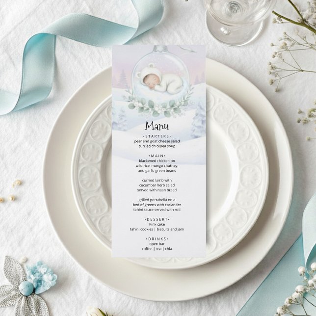 Notre petit bébé neige arrive Menu de fête (Créateur téléchargé)