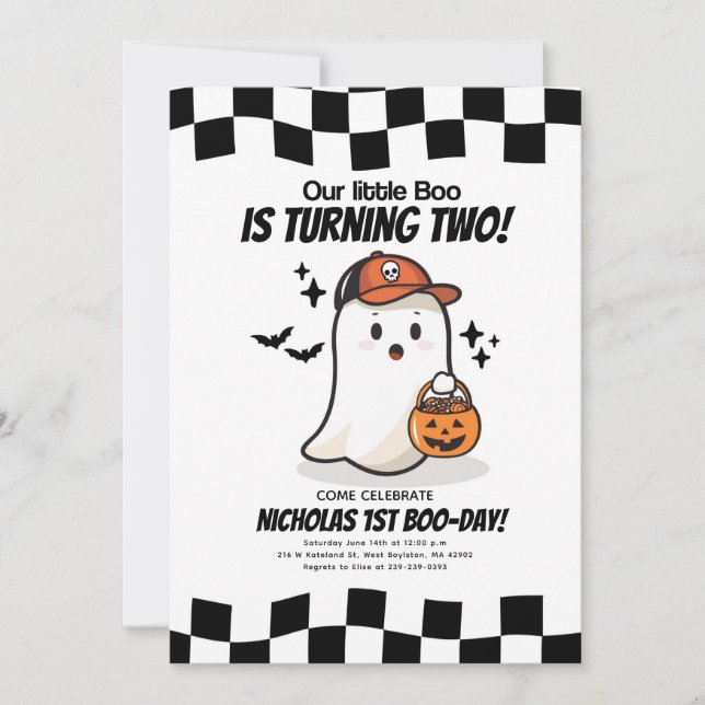 Notre Petit Boo fête ses 2 ans Invitation (Devant)