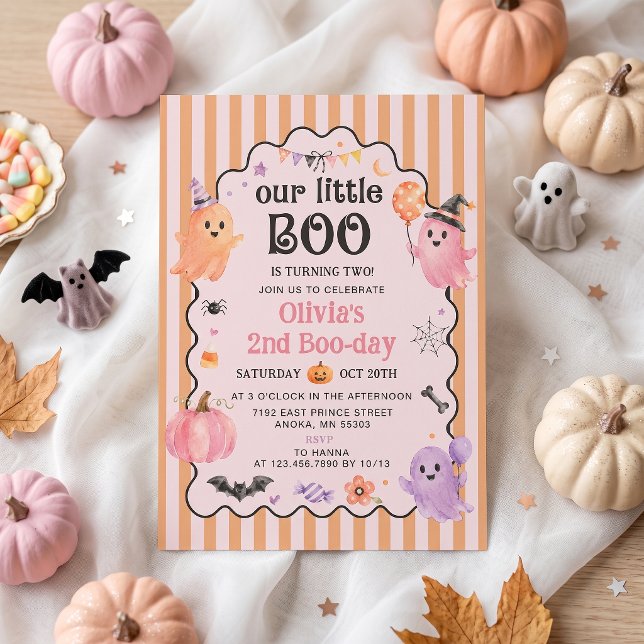 Notre petit Boo fête son anniversaire Invitation  (Créateur téléchargé)