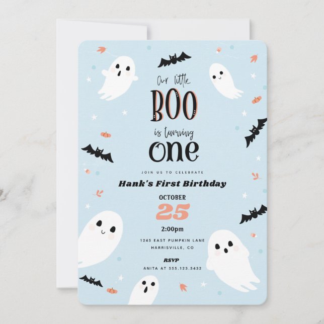 Notre Petit Boo Halloween Invitation d'anniversair (Devant)