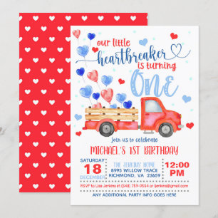 Notre petit briseur de cœur a UN an Invitation