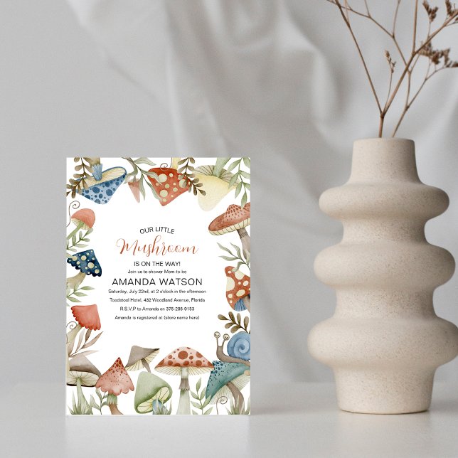 Notre petit champignon est en route ! Invitation à (Créateur téléchargé)
