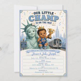 Notre Petit Champion Invitation Baby Shower à New 