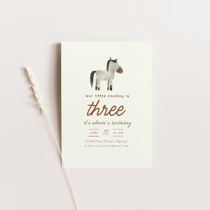 Notre petit Cheval Cowboy Invitation de fête d'ann