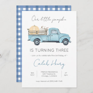 Notre petit Citrouille/Camion bleu Invitation d'an