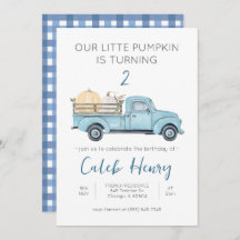 Notre petit Citrouille/Camion bleu Invitation d'an