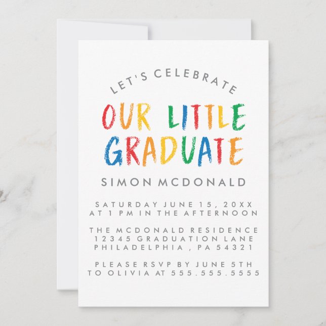 NOTRE PETIT DIPLÔMÉ | INVITATION À LA FÊTE DE FIN  (Devant)