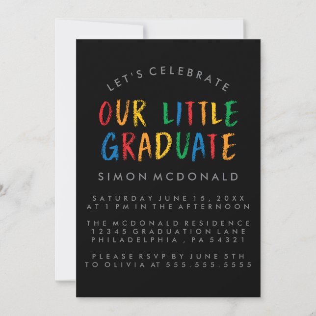 NOTRE PETIT DIPLÔMÉ | INVITATION À LA FÊTE DE FIN  (Devant)