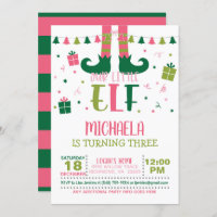 Notre Petit Elfe Invitation Anniversaire - Fille -