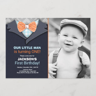 Notre Petit Homme Invitation Anniversaire Bow Crav
