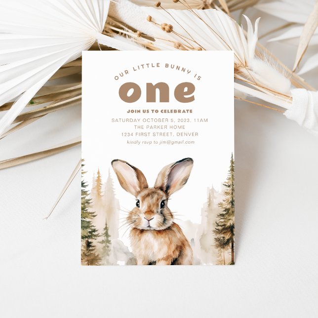 Notre Petit Lapin Est Un 1Er Invitation Anniversai (Créateur téléchargé)