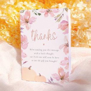 Notre petit Merci de Baby shower Floral Citrouille