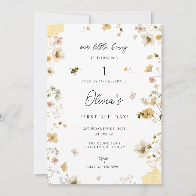 Notre Petit Miel Tournera Une Invitation D'Abeille (Devant)