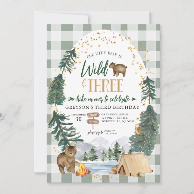 Notre petit ours est sauvage et invitation pour 3è (Devant)