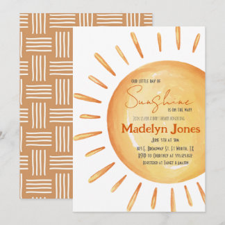 Notre Petit Rayon de Soleil Baby shower Invitation