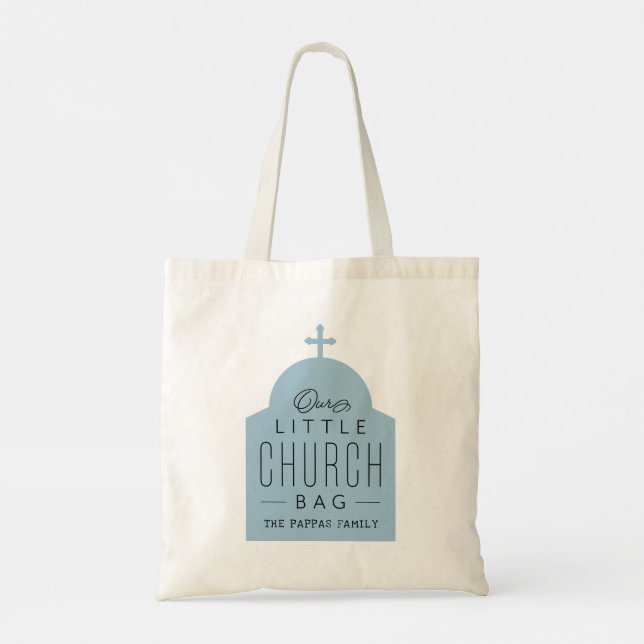 Notre petit sac d'église mignon bleu dôme orthodox (Dos)