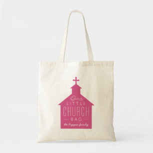 Notre petit sac d'église mignon rose personnalis
