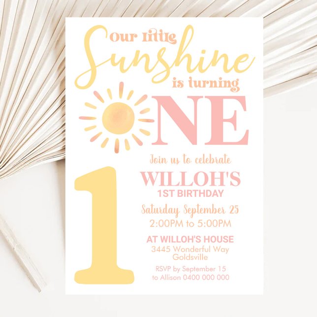 Notre petit soleil 1er anniversaire Invitation Boh (SUNSHINE 1st Birthday Invitation Editable Our little Sunshine Invitation Digital Boho Sun First)