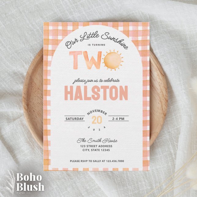 Notre Petit Soleil a Deux Ans | Invitation Anniver (Créateur téléchargé)