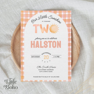 Notre Petit Soleil a Deux Ans | Invitation Anniver