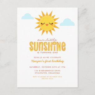Notre petit soleil Invitation d'anniversaire pour