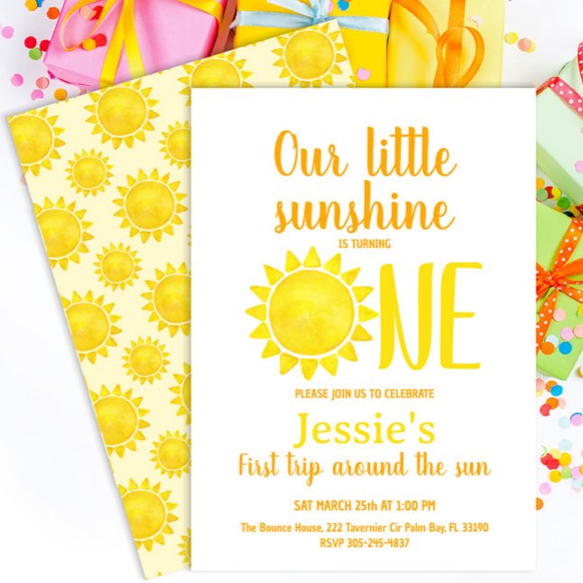 Notre petit soleil premier Invitation d'anniversai (Créateur téléchargé)