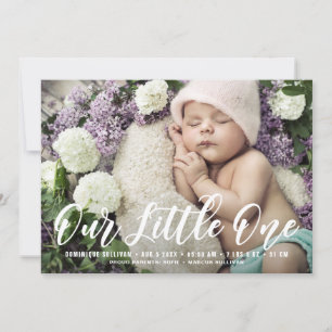 Notre petit un faire-part de naissance en lettres