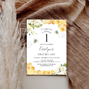 Notre petite abeille de miel 1er invitation annive