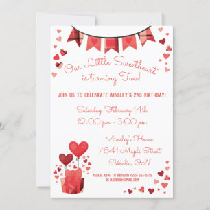 Notre Petite Amoureuse Invitation de fête d'annive