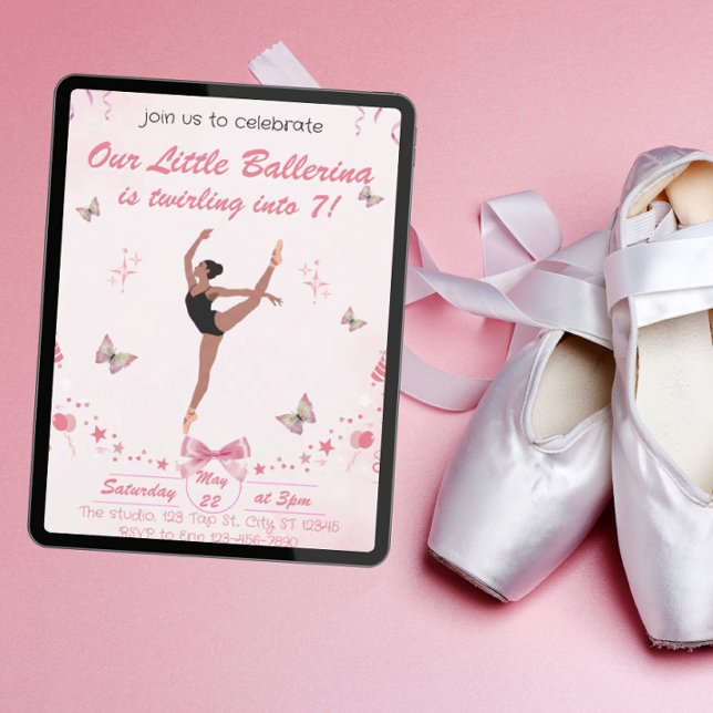 Notre Petite Ballerina Invitation Anniversaire (Créateur téléchargé)