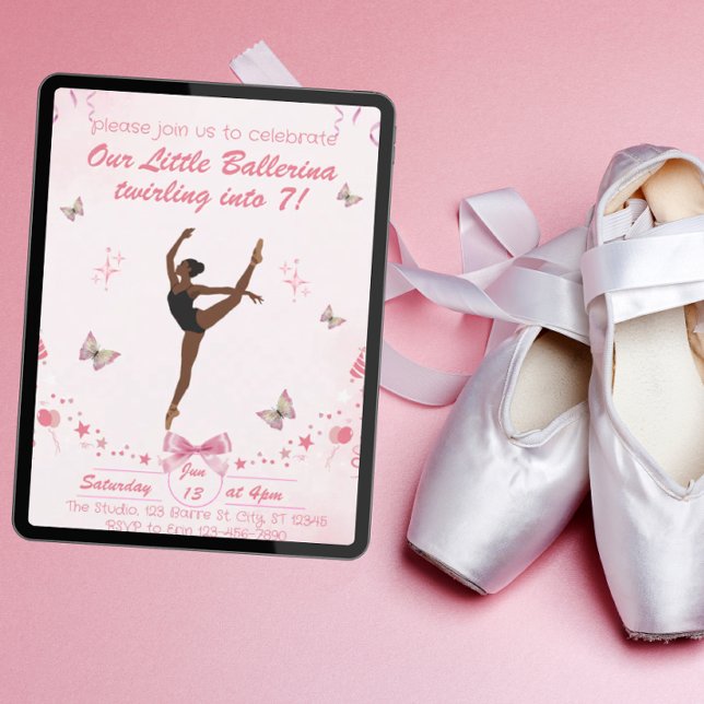 Notre Petite Ballerina Invitation Anniversaire (Créateur téléchargé)