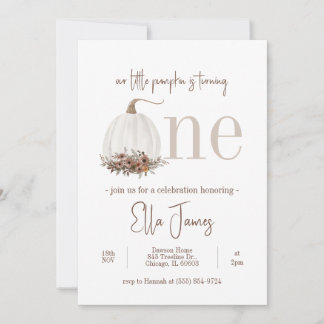 Notre Petite Citrouille Invitation d'anniversaire