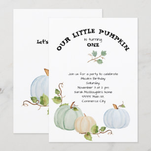 Notre Petite Citrouille Invitation d'anniversaire