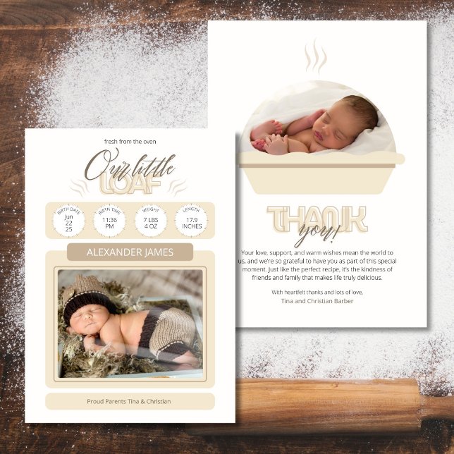 Notre petite Faire-part pour bébé (Fun Baking theme birth announcement. Perfect for bakers!)