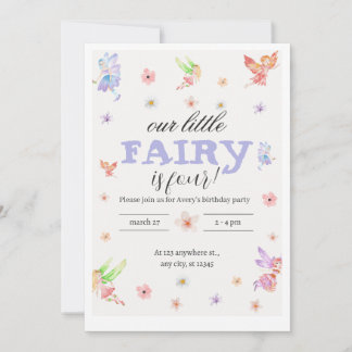Notre Petite Fée Anniversaire Invitation