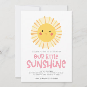 Notre petite fête d'anniversaire de fille rose sol