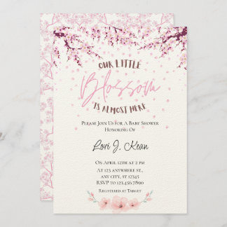 Notre Petite Fille Blossom Invitation Baby shower