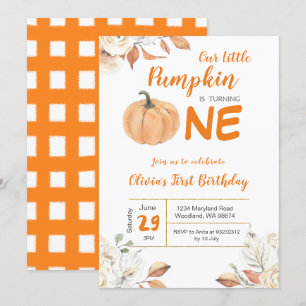 Notre petite invitation Citrouille 1er anniversair