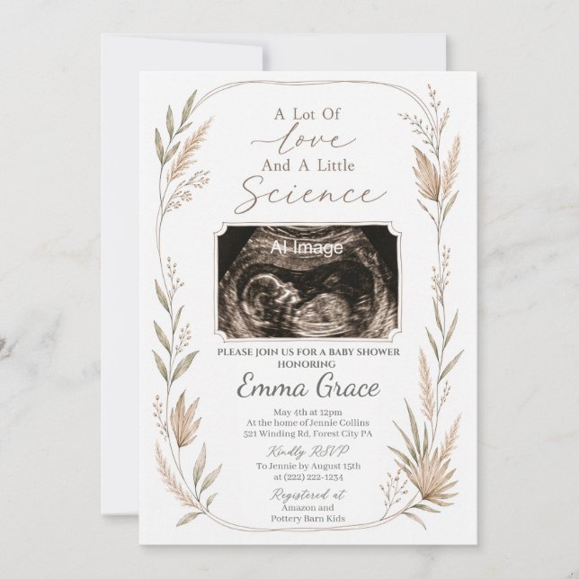 Notre petite invitation de baby shower pour échogr (Devant)