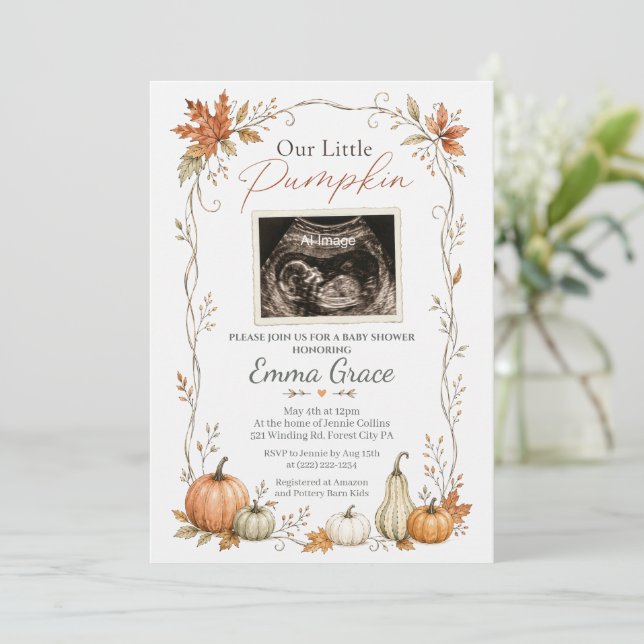 Notre petite invitation de baby shower pour l'écho (Debout devant)