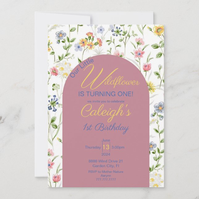 Notre petite invitation de fleur sauvage (Devant)