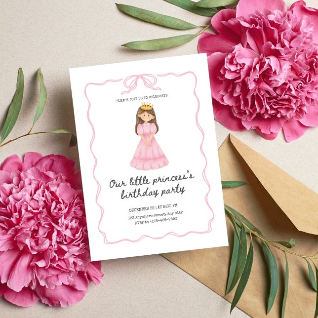 Notre petite princesse 1er anniversaire Invitation (Créateur téléchargé)