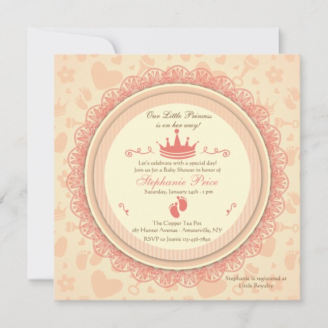 Notre petite princesse Baby shower Invitation (Devant)