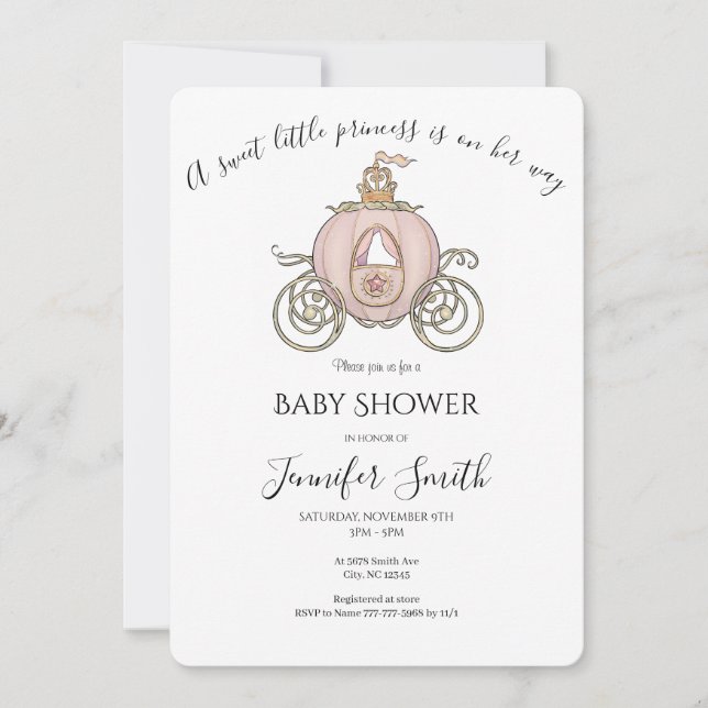Notre petite princesse Baby shower Invitation - Fa (Devant)