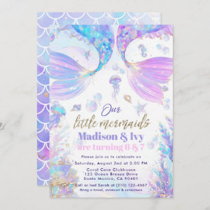 Notre Petite Sirène Invitation Anniversaire Commun