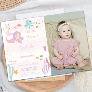 Notre petite sirène Invitations d'anniversaire ave