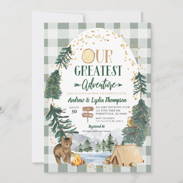 Notre plus grande invitation Baby shower aventure (Devant)
