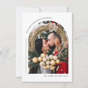 Notre premier Carte photo de famille marié de Noël