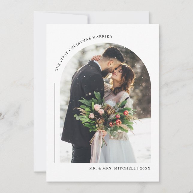 Notre premier Carte photo de famille marié de Noël (Devant)
