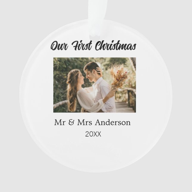 Notre premier couple de Noël nom photo Mr & Mrs mo (devant)